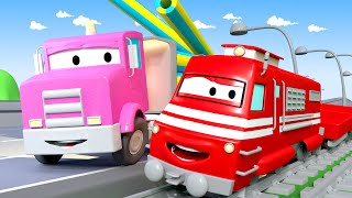 Flavy The Flatbed Truck  Troy The Train in Car City 🚄 l Cartoons for kids [upl. by Atniuq]