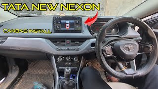 Tata nexon without wiring cutting installation Android infotainment system with Canvas [upl. by Asilla]