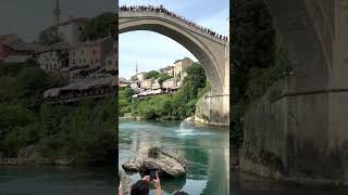 Mostar Bridge Jump Bosnia amp Herzegovina [upl. by Teage]