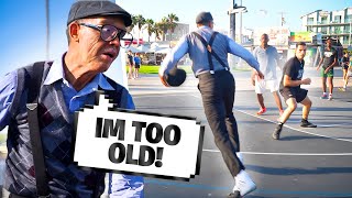 GRANDPA CAN HOOP Old man prank vs TRASH TALKERS [upl. by Noda]