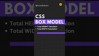 CSS Box Model  Total Height amp Width⬆️ css csstutorial cssboxmodel frontend codewithfarah [upl. by Noemis]