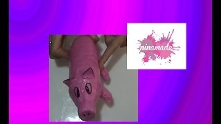 Manualidades cerdito de papel maché [upl. by Roumell]