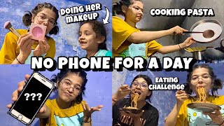 NO PHONE For A DAY Challenge bohot cringe 😬📱 [upl. by Elfstan82]