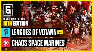 Chaos Space Marines vs Leagues of Votann  Warhammer 40k Battle Report [upl. by Barnabe247]