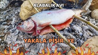 YAKALA PİŞİR BALIK AVI DEREDE ALABALIK AVI ALABALIK NASIL TUTULUR DEREDEN MANZARALAR [upl. by Sinnylg]