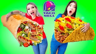 OMG CRAZY TACO amp FRIES CHALLENGE FUNNY EATING ONLY FAST FOOD IN 24 HOURS BY SWEEDEE [upl. by Arundel]