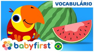 Desenhos educativos  APRENDA O NOME DAS FRUTAS COM OVO SURPRESA  Baby First Brasil [upl. by Germaine]