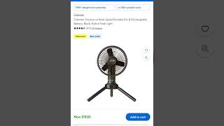 1903 Coleman Onesource MultiSpeed Portable Fan amp Rechargeable Battery Black Built in Flash [upl. by Neryt]