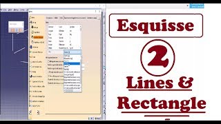 FORMATION CATIA  ESQUISSE 2  Lines amp Rectangle [upl. by Munt]