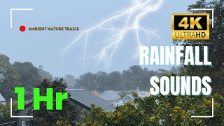 Relaxing WHITE NOISE Rainfall Sounds for Sleep Urban Thunderstorm in the Afternoon [upl. by Oicnedif676]