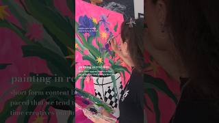 Painting on canvas with acrylics  Flower illustration in real time shorts acrylicpainting [upl. by Allicserp]