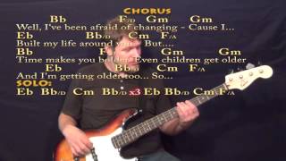 Landslide Fleetwood Mac Bass Guitar Cover Lesson in Bb with ChordsLyrics [upl. by Ahsiek]