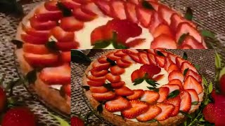 Tarte aux fraises 🍓à la crème pâtissière La recette détaillée👇 cliquez sur le lien en barre dinfo [upl. by Rebme371]