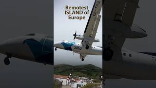 Q200 Dash8 Airplane TRYING to LAND on REMOTEST Island of EUROPE shorts [upl. by Serrell252]