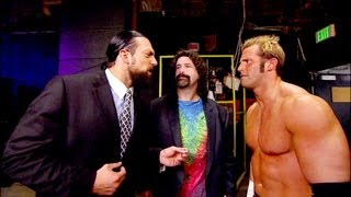 Damien Sandow approaches Mick Foley and Zack Ryder SmackDown June 22 2012 [upl. by Atekal]