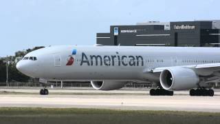 Awesome American 777300 Taking Off from Miami InternationalFL [upl. by Dayiz]