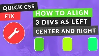 How to Align 3 divs Left Center and Right Inside a div EASY [upl. by Nwahsram]