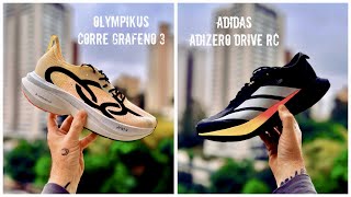 REVIEW ESPECIAL OLYMPIKUS CORRE GRAFENO 3 VS ADIDAS ADIZERO DRIVE RC [upl. by Ogata]