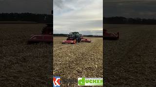 Dücker triple maaier GFM met een Landini 740 aan het klepelen in groenbemesting en dors mais [upl. by Notlrac]