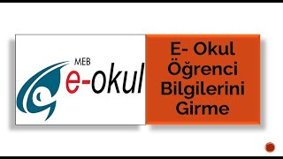 E Okul Öğrenci Bilgileri Kaydetme [upl. by Frum]