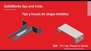 SolidWorks Tips y trucos de chapa metálica  Sheet metal tips ans tricks [upl. by Torrell499]