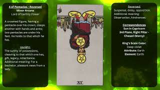 Keys To The Tarot  4 of Pentacles  Reversed [upl. by Mandell]