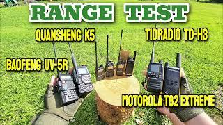 RANGE TEST WITH QUANSHENG K5 vs BAOFENG UV5R [upl. by Mairb463]