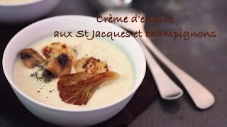 Recette de la crème dendives aux noix de St Jacques et aux champignons [upl. by Glynas]