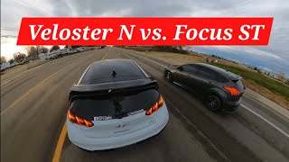 Veloster N vs Focus ST Roll And Drag Race [upl. by Dragoon106]