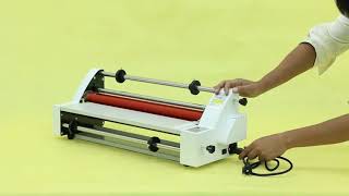 17’’ Hot Cold Roll Laminator SingleampDual Sided Laminating Machine [upl. by Nyltac]