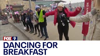 Dancing for Breakfast on the Plaza for Twins home opener [upl. by Yecnay]