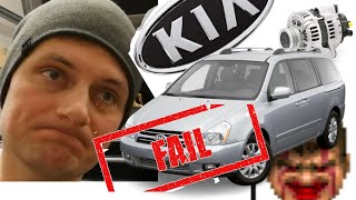 How to replace alternator KIA Sedona 06 [upl. by Einad735]