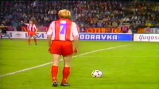 Robert Prosinecki freekick goal vs Glasgow Rangers  European Cup 1991 [upl. by Nahtanhoj]