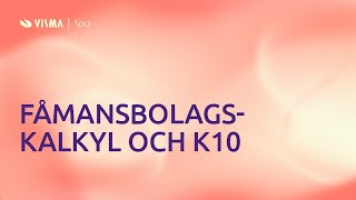 Fåmansbolagskalkylen och K10 i Visma Skatt amp Bokslut Pro [upl. by Suirred616]