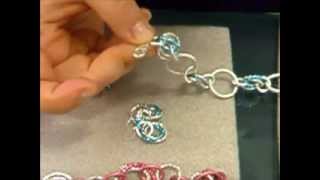 Chainmaille Tutorial  maglia a rosetta e idee per orecchini e bracciale  n 2  bracelet earring [upl. by Cirnek]