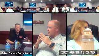 Weber County Commission Work Session Zoom Meeting 081924 [upl. by Leggat]