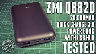 Unboxing and testing a ZMI QB820 20000mAh QC30 Powerbank with USB hub [upl. by Mossolb]