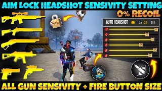 PERFECT  AIM LOCK 🔒 HEADSHOT SENSITIVITY SETTING  FREE FIRE NEW HEADSHOT TRICK  AIM LOCK TRICK [upl. by Clarisse]