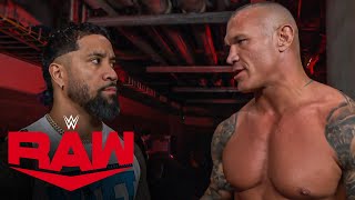 Randy Orton warns Jey Uso not to get between him and The Bloodline Raw highlights Nov 27 2023 [upl. by Ralyt]