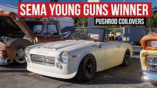 Carbureted SR20Swapped Datsun Roadster w Pushrod Suspension Wins SEMA Battle of the Builders [upl. by Odraccir]