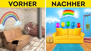 ZIMMER UMGESTALTEN  Coole DIY Dekorationsideen die den GELDBEUTEL schonen von 123 GO CHALLENGE [upl. by Bluh]