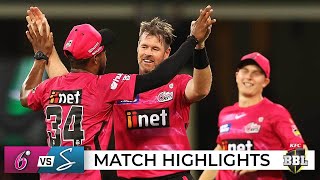 Sixers edge home over Strikers in tense final over win  BBL11 [upl. by Aiello256]