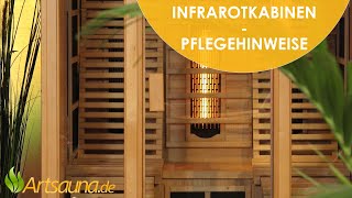 Infrarotkabinen – Hinweise für die richtige Pflege Informationsvideo  Artsauna ☀ [upl. by Lorri]