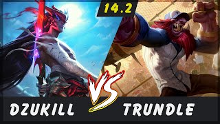 Dzukill  Yone vs Trundle TOP Patch 142  Yone Gameplay [upl. by Deragon397]