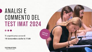 Test IMAT 2024  Analisi e commento del test di medicina in inglese 2024 [upl. by Liddie218]