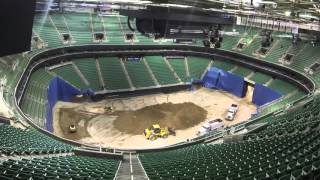 TimeLapse Arena Flip Utah Jazz Game to Monster Jam [upl. by Anihtyc379]