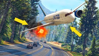 Pilot Boeing 787 Makes Unsuccessful Emergency Landing in the Forest  GTA 5 [upl. by Arelus]