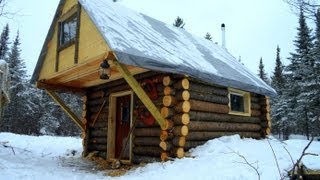 Cozy Log Cabin How I built it for less than 500 [upl. by Mattson864]