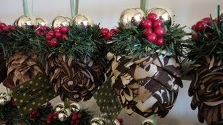 How To Folded Fabric Pinecone Ornaments [upl. by Thalia525]