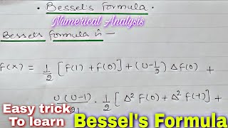 Bessels Formula in Hindi  Numerical Analysis [upl. by Dail]